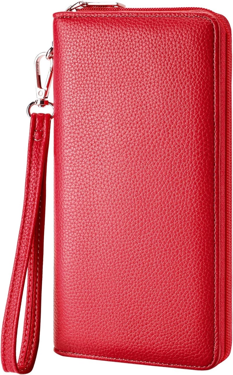 Chelmon Women's Vegan Leather Clutch Wallet with Zip, Hand Strap, Large Capacity - Image 1